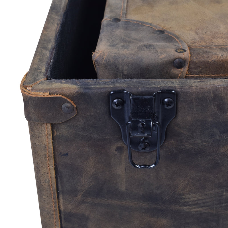 Jaipur Leather Storage Boxes Set-Dovetailed &amp; Doublestitched