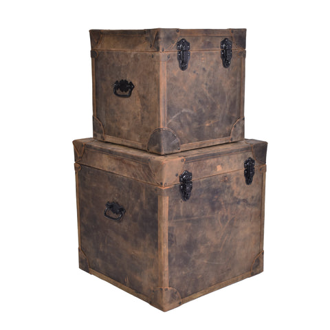Jaipur Leather Storage Boxes Set