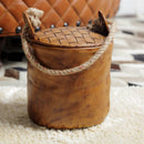 Jaipur Round Tan Leather Door Stopper-Dovetailed &amp; Doublestitched