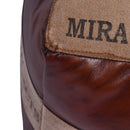 Jaipur Square Leather & Canvas Ottoman-Dovetailed &amp; Doublestitched