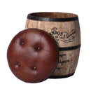 Jaipur Vintage Wine Barrel Stool-Dovetailed &amp; Doublestitched