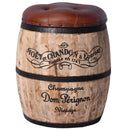 Jaipur Vintage Wine Barrel Stool-Dovetailed &amp; Doublestitched