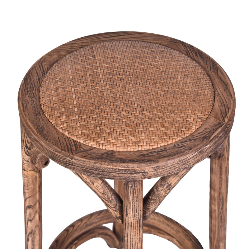Jessie Farmhouse Timber Bar Stool-Dovetailed &amp; Doublestitched