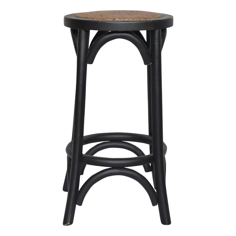 Jessie Farmhouse Timber Barstool Black-Dovetailed &amp; Doublestitched