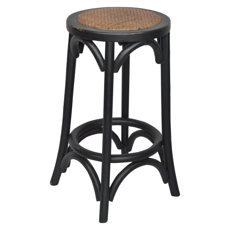Jessie Farmhouse Timber Barstool Black-Dovetailed &amp; Doublestitched