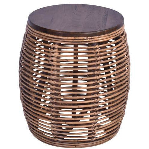 Kingston Dark Brown Tropical Stool in Honey Brown-Dovetailed &amp; Doublestitched