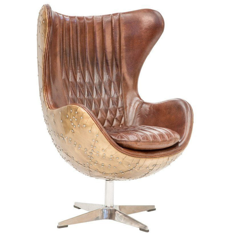 Knightsbridge Vintage Leather Egg Chair-Dovetailed &amp; Doublestitched