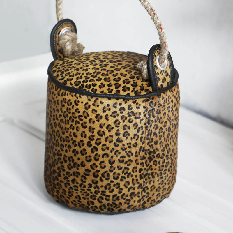 Leopard Round Door Stopper-Dovetailed &amp; Doublestitched