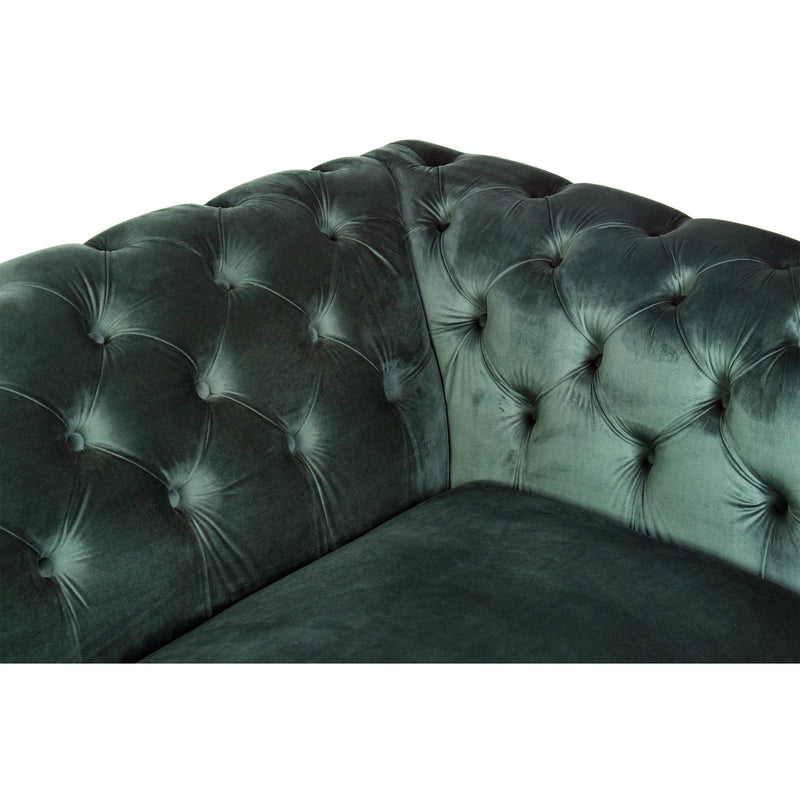 Libera 3 Seater Green Velvet Chesterfield Sofa-Dovetailed &amp; Doublestitched