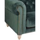 Libera 3 Seater Green Velvet Chesterfield Sofa-Dovetailed &amp; Doublestitched