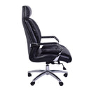 Lincoln Black Leather Desk Chair-Dovetailed &amp; Doublestitched