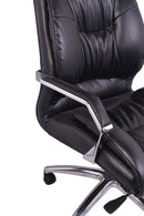 Lincoln Black Leather Desk Chair-Dovetailed &amp; Doublestitched
