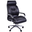 Lincoln Black Leather Desk Chair-Dovetailed &amp; Doublestitched