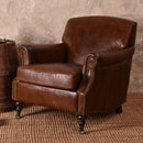 Logan Vintage Leather Armchair-Dovetailed &amp; Doublestitched