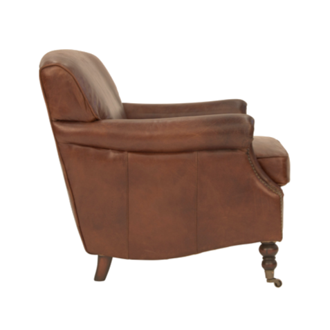 Logan Vintage Leather Armchair-Dovetailed &amp; Doublestitched