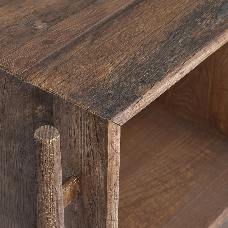 Loire Reclaimed Timber Side Table-Dovetailed &amp; Doublestitched