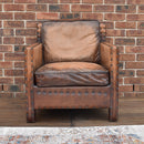 Maverick Rustic Antique Leather Armchair-Dovetailed &amp; Doublestitched
