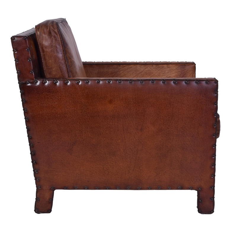 Maverick Rustic Antique Leather Armchair-Dovetailed &amp; Doublestitched