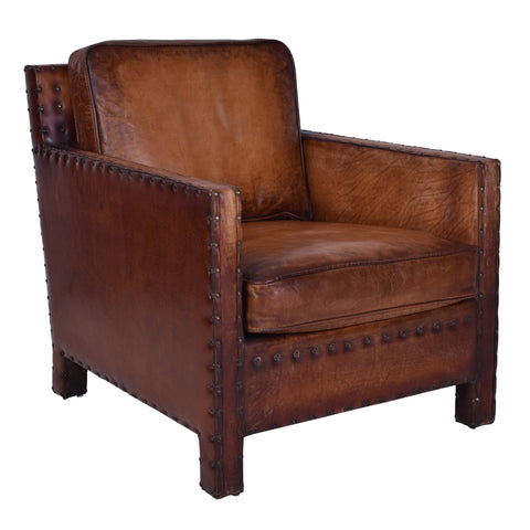 Maverick Rustic Antique Leather Armchair