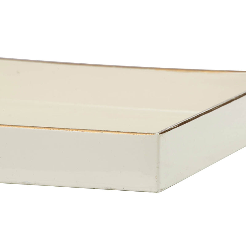 Mimosa Square Tray Powder White-Dovetailed &amp; Doublestitched