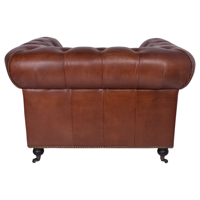 Old Bailey Vintage Leather Chesterfield Armchair-Dovetailed &amp; Doublestitched