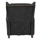 Opa Black Leather Recliner Chair-Dovetailed &amp; Doublestitched