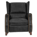 Opa Black Leather Recliner Chair-Dovetailed &amp; Doublestitched