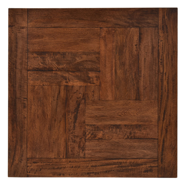 Parquetry Square Timber Table Top-Dovetailed &amp; Doublestitched