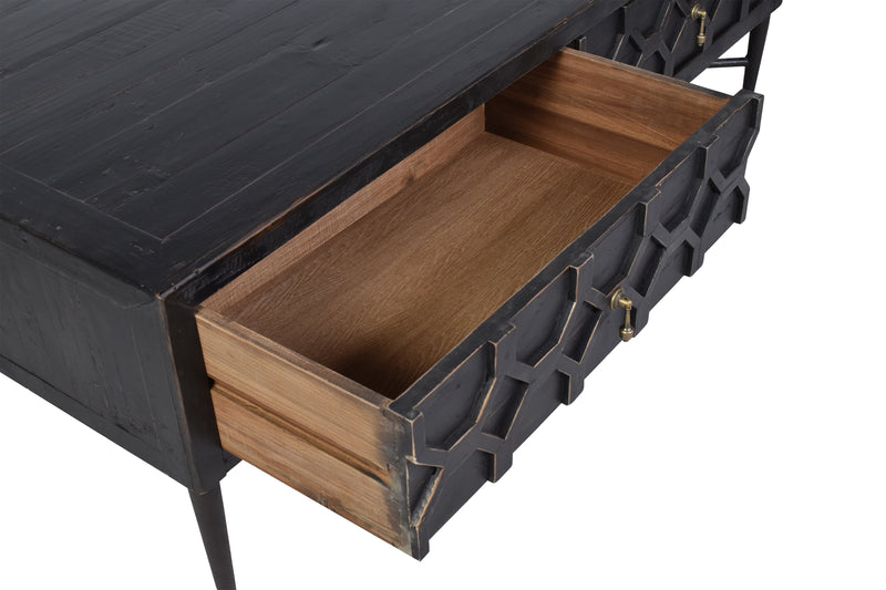Paulsen Black Timber Coffee Table-Dovetailed &amp; Doublestitched