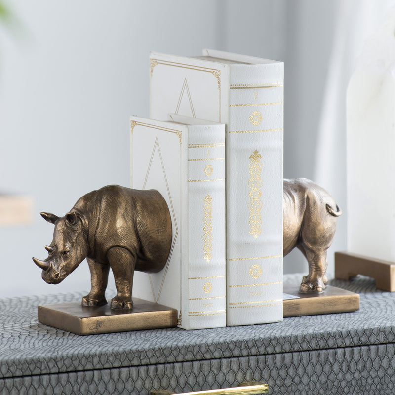 Rhinoceros Bookends-Dovetailed &amp; Doublestitched