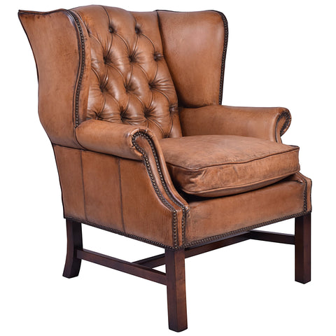 Richmond Antique Leather Wing-back Armchair