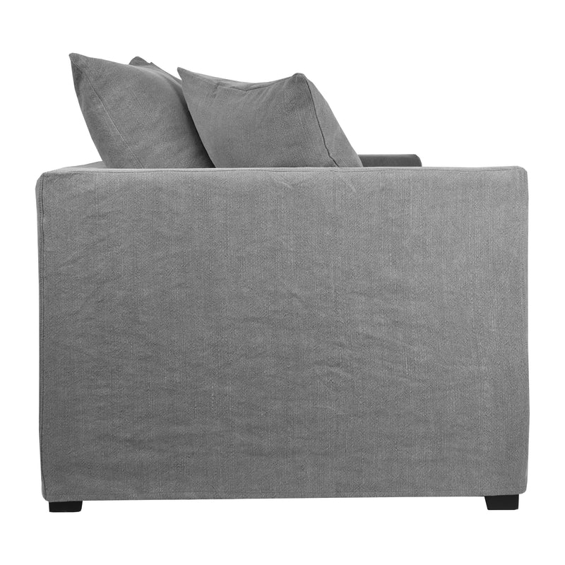 Savoy 2.5 Seater Slip Cover Sofa in Slate Grey-Dovetailed &amp; Doublestitched