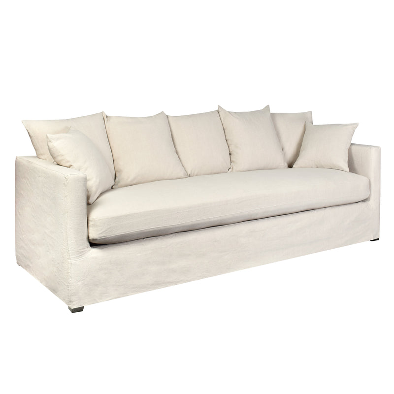 Savoy 3.5 Seater Slip Cover Sofa in Salt & Pepper-Dovetailed &amp; Doublestitched