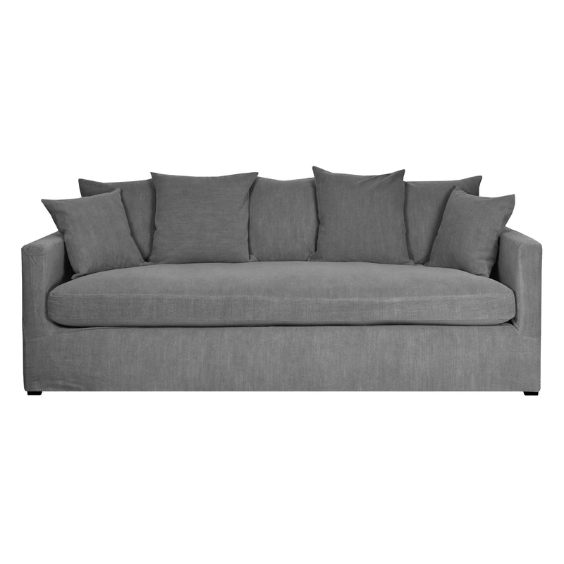 Savoy 3.5 Seater Slip Cover Sofa in Slate Grey-Dovetailed &amp; Doublestitched