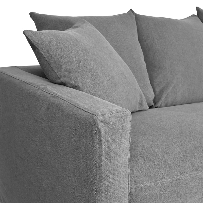 Savoy 3.5 Seater Slip Cover Sofa in Slate Grey-Dovetailed &amp; Doublestitched