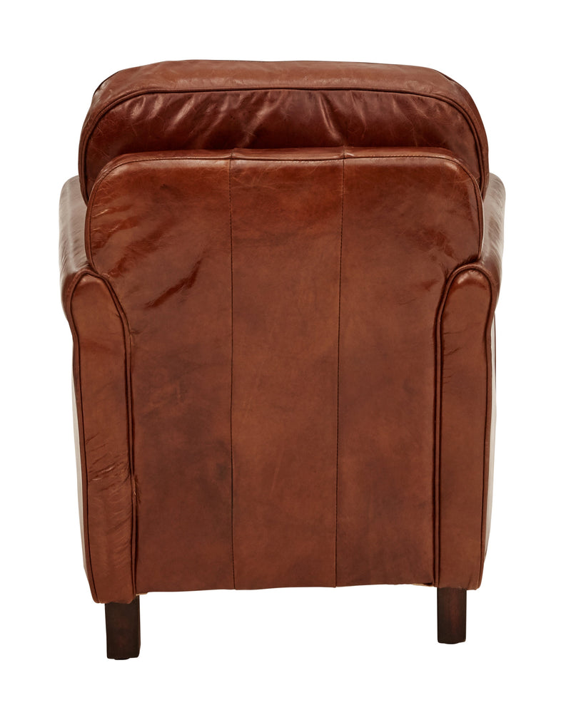 Seemly Vintage Leather Armchair-Dovetailed &amp; Doublestitched