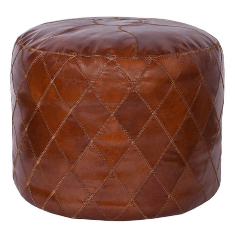 Sinton Round Vintage Leather Ottoman