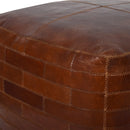 Sinton Square Vintage Leather Ottoman-Dovetailed &amp; Doublestitched