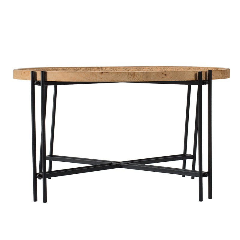 Stapleton Round Art Deco Coffee Table-Dovetailed &amp; Doublestitched