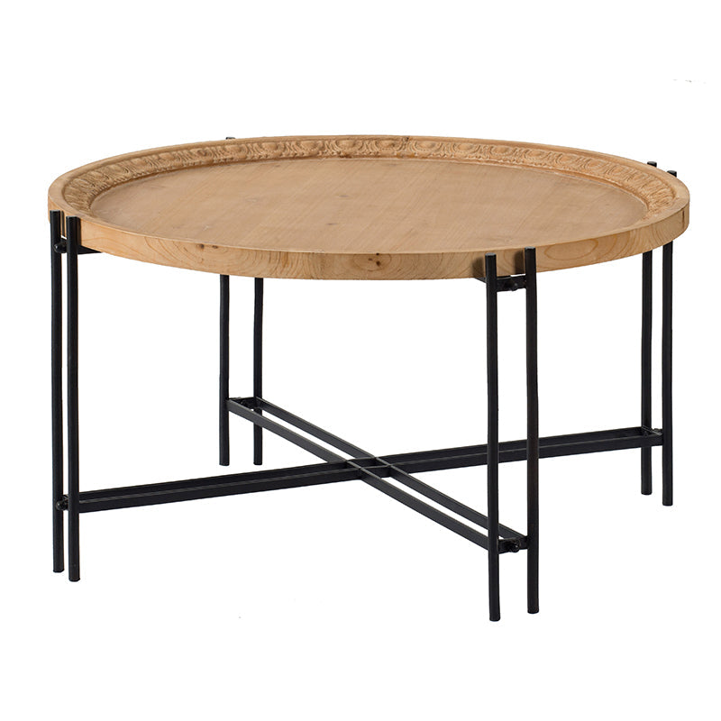 Stapleton Round Art Deco Coffee Table-Dovetailed &amp; Doublestitched