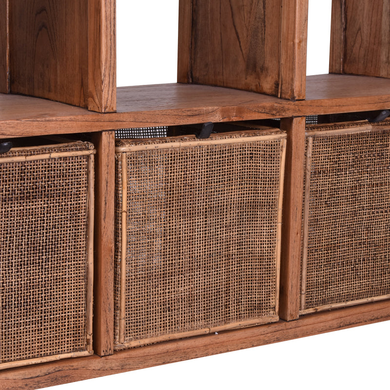 Sunda Low Bookcase in Light Tobacco-Dovetailed &amp; Doublestitched