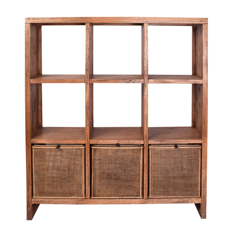 Sunda Tall Bookcase in Light Tobacco-Dovetailed &amp; Doublestitched
