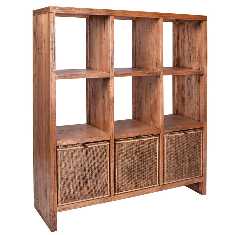 Sunda Tall Bookcase in Light Tobacco-Dovetailed &amp; Doublestitched