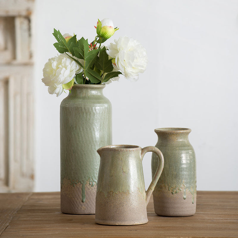 Surry Ceramic Pitcher Pale Green-Dovetailed &amp; Doublestitched