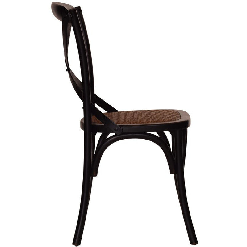 Townsend Black Cross Back Chair-Dovetailed &amp; Doublestitched