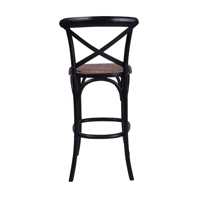 Townsend Cross Back Stool in Black-Dovetailed &amp; Doublestitched