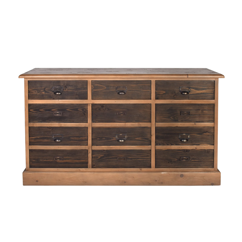 Triple Sideboard Two Tone Smokehouse-Dovetailed &amp; Doublestitched