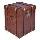 Vintage Leather Trunk Side Table-Dovetailed &amp; Doublestitched