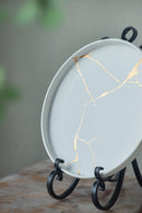 Wabi-Sabi Large Plate - White-Dovetailed &amp; Doublestitched