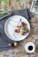 Wabi-Sabi Large Plate - White-Dovetailed &amp; Doublestitched